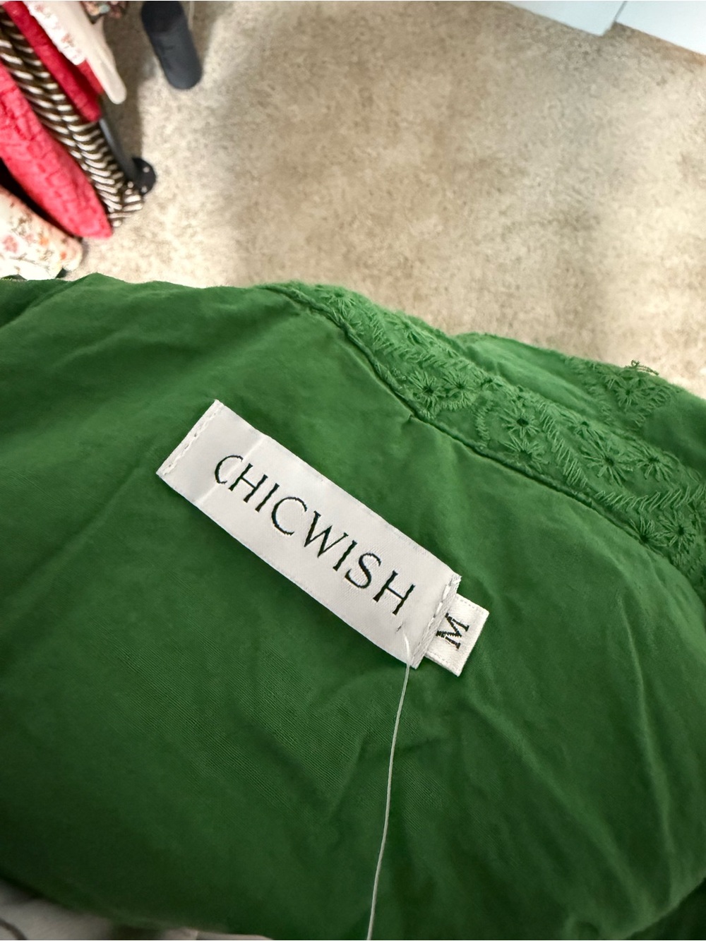 Chicwish Emerald Eyelet Belted Midi Dress - Picture 11 of 11